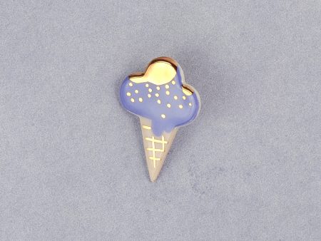 Broșă pin, Cornet de îngheţată - Lavandă
