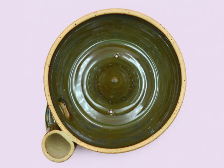 Bol vortex din ceramică pentru spălat fructe mici, verde