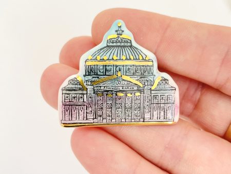 Broșă inspirată de Ateneul Român din București