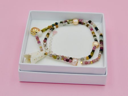 Choker paradă cu floare clopoțel și perle de cultură