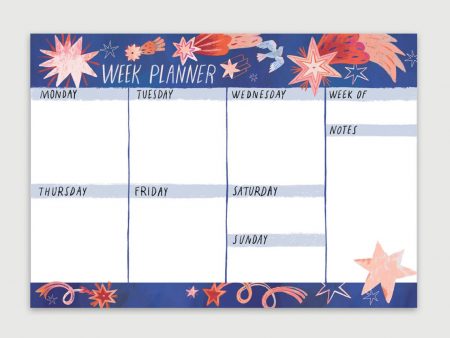 Planner săptămânal A4, cu stele. 50 p. Cadou pentru colegii de lucru