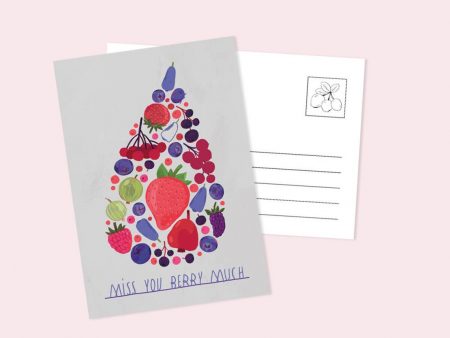 Carte poștală cu textul Miss You Berry Much