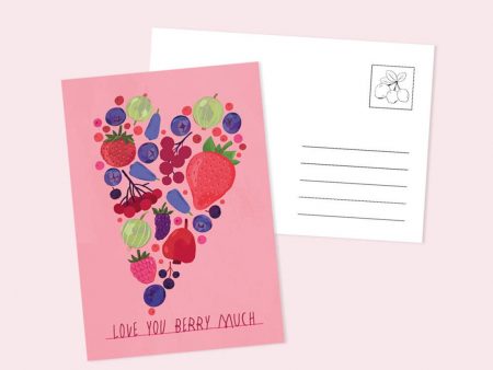Carte poștală cu textul Love You Berry Much