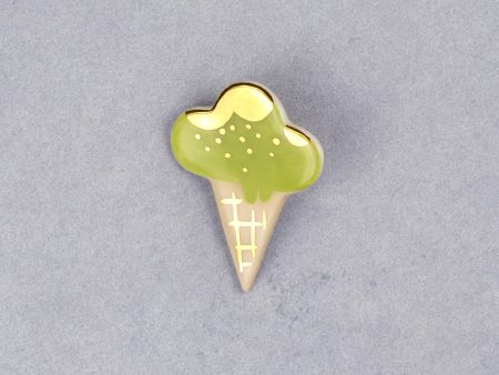 Broșă pin, Cornet de îngheţată - Fistic