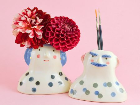 Obiecte decorative din ceramică, vază sau suport pentru pensule și creioane – Marta și Valeriu Bulinescu