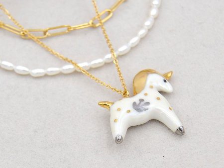 Pandantiv unicorn din porțelan