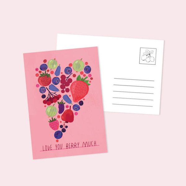 Carte poștală cu textul Love You Berry Much